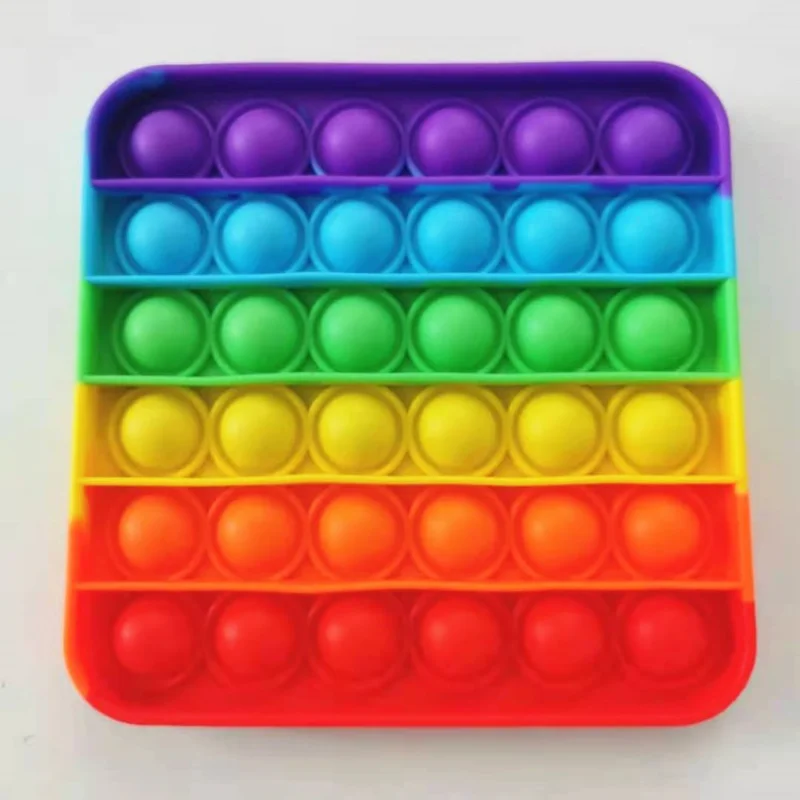 Rainbow Fidget Reliver ความเครียดของเล่น Push Bubble Antistress ของเล่นเด็กผู้ใหญ่ง่าย Dimple ของเล่นบรรเทาออทิสติกเด็กเกมของขวัญ