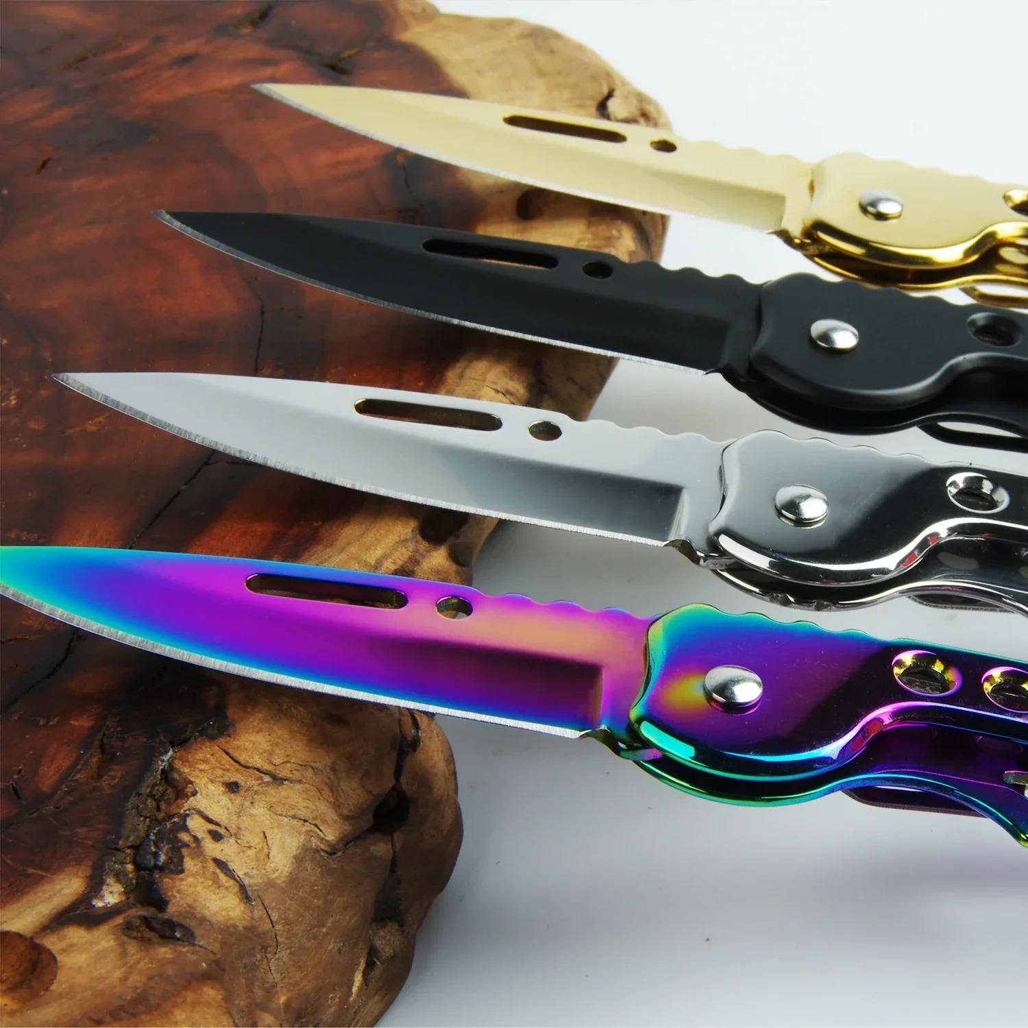 Coltello pieghevole portachiavi in acciaio inossidabile Coltello da trasporto per esterni Coltello da tasca affilato a specchio Coltello da frutta Coltello pieghevole