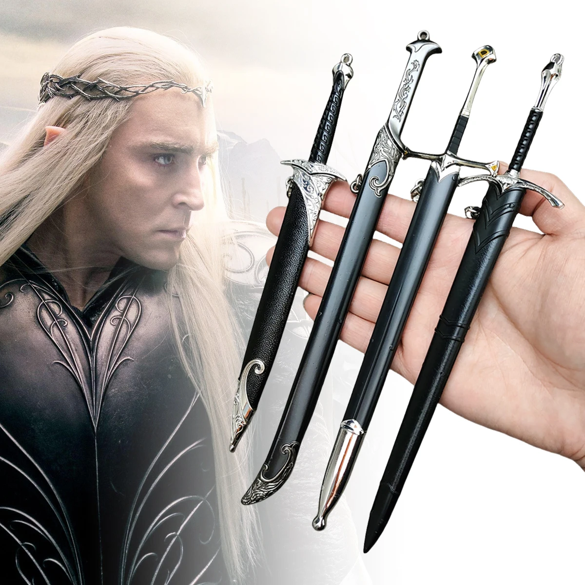 22cm 링 Baggins Katana Aragorn 검 애니메이션 중세 Glamdring Narthil 검 닌자 칼 실제 일본 Katana 사무라이 세이버 장난감
