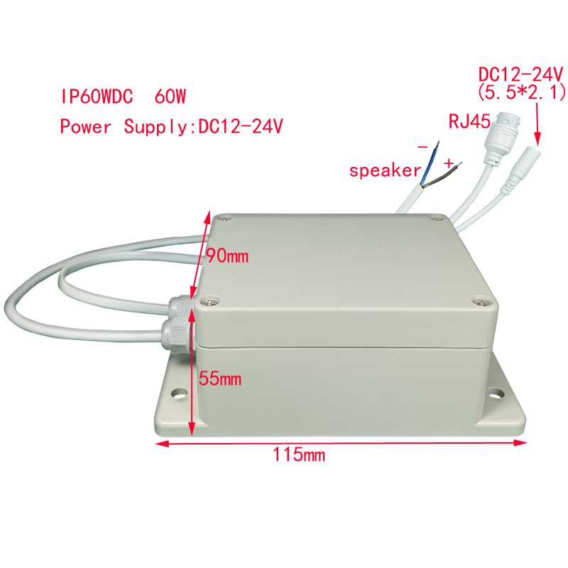 IP 60W Netwerk PA-systeem Professioneel audio Omroepinstallatie PA Actieve bordvoeding DC12-24V