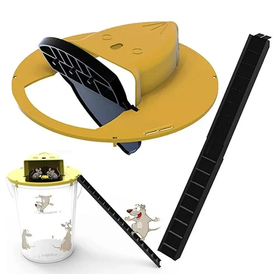Trappola per topi Flip e slide Coperchio per secchio Trappola per topi per interni ed esterni Ripristino automatico multi cattura