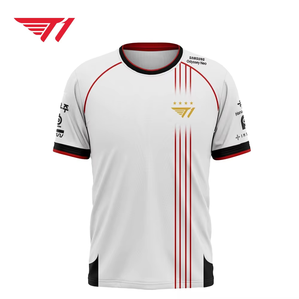 2024 League of Legends S14 Global Finals SKT T1 Team Uniform T-shirt Faker Same Style Clothes LOL Games Faker Jersey T-shirt