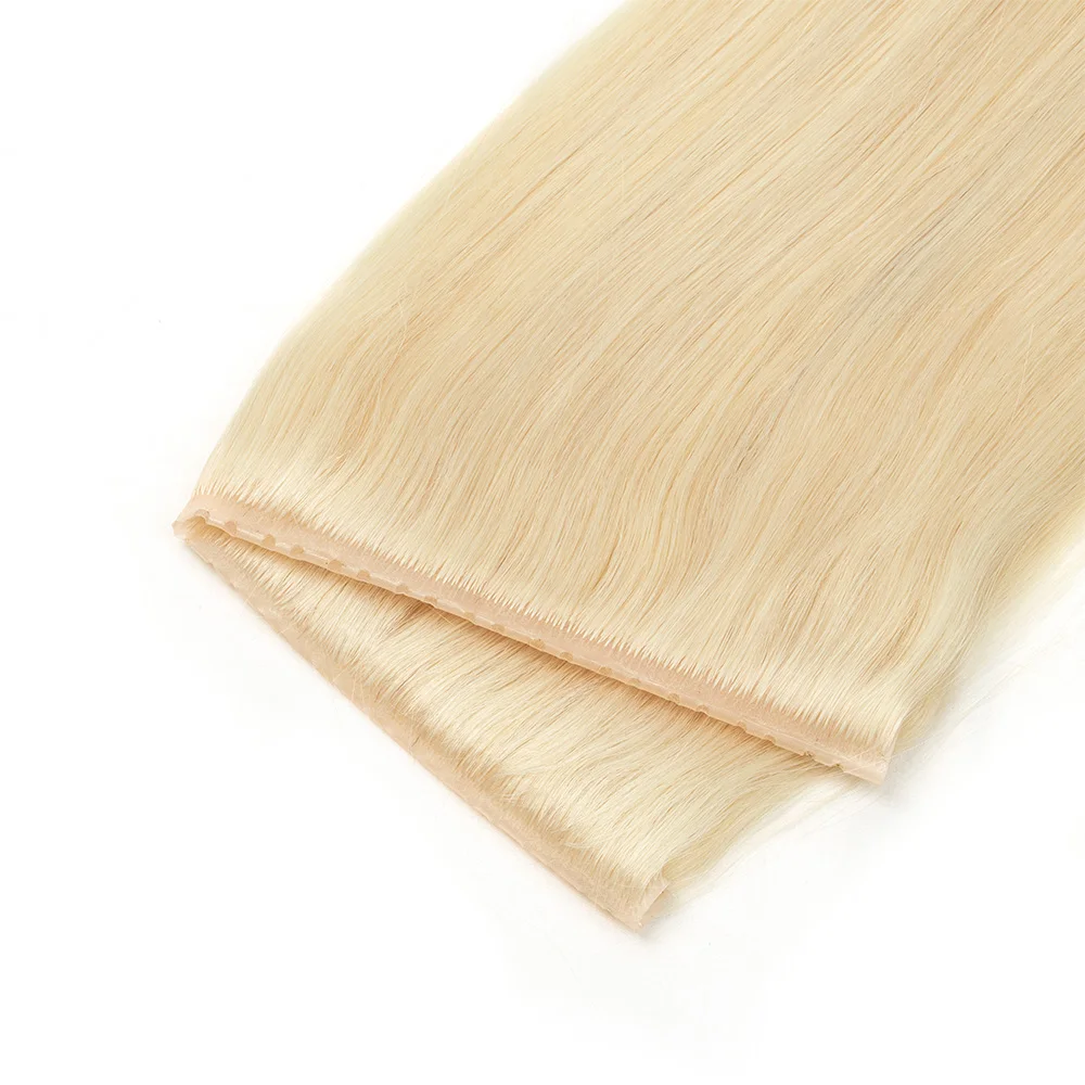 O dobro injeta extensões do cabelo humano da trama do furo de XO, 16 "-24", aba gêmea invisível, em linha reta natural, tração através do micro cabelo