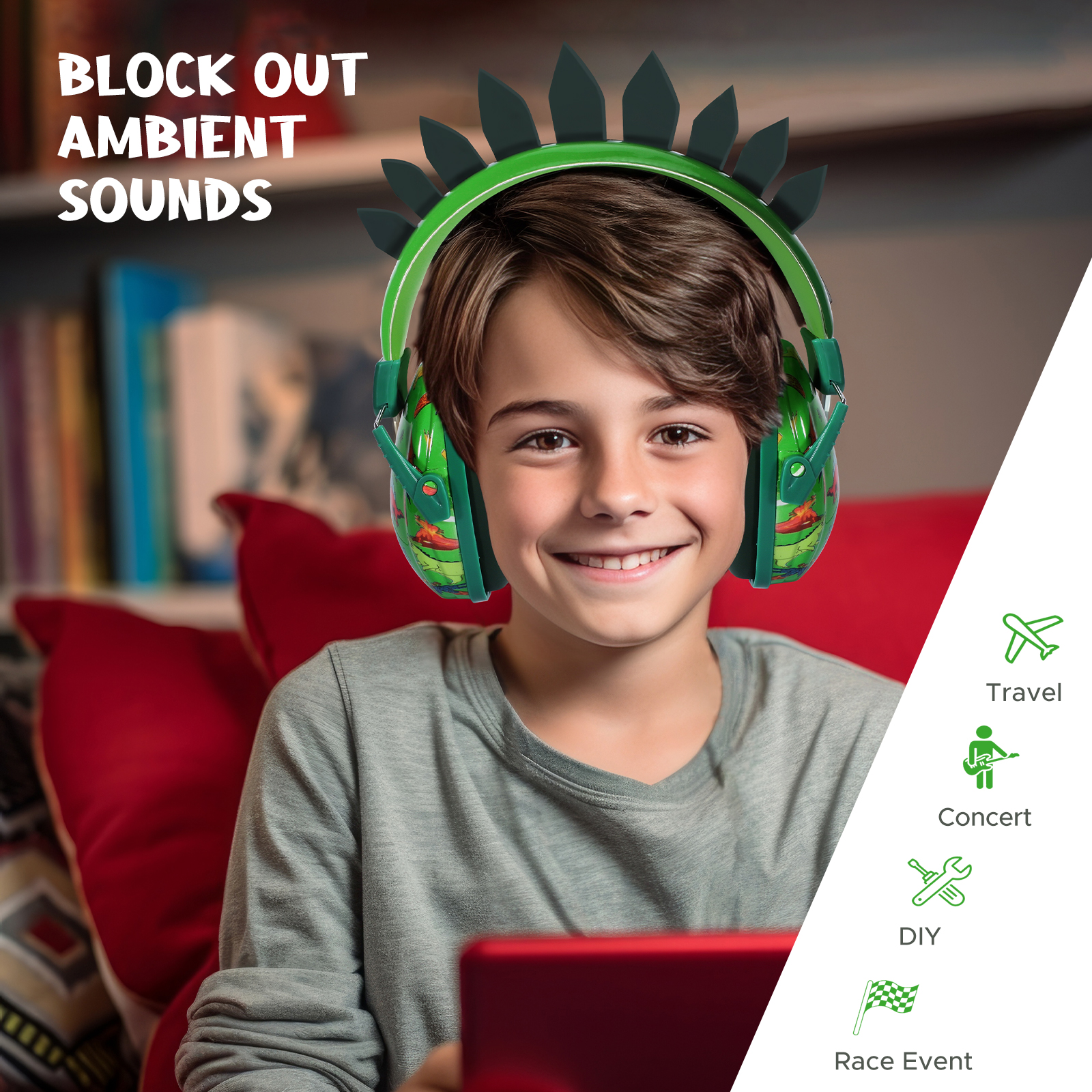 น่ารักไดโนเสาร์ยูนิคอร์นหู Muffs เด็กหูฟังตัดเสียงรบกวนป้องกันหู Sound Proof Earmuffs สําหรับโรงเรียนเด็กของขวัญ