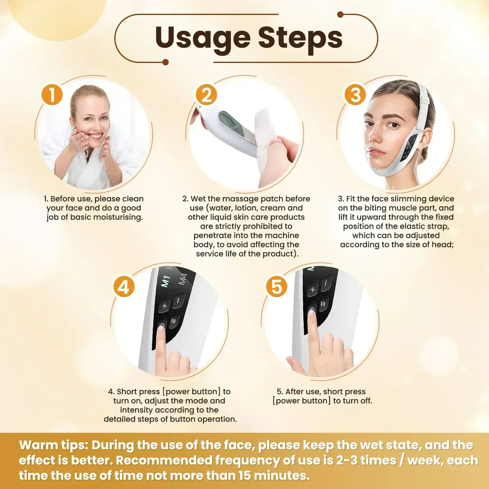 Dispositivo eléctrico de belleza para estiramiento Facial en V, 6 modos, 8 niveles, EMS, microcorriente, masajeador Facial reafirmante, eliminación de papada, cuidado de la piel