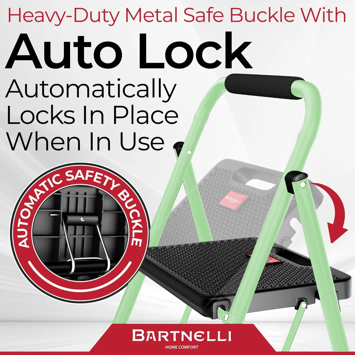 3 step foldable step stool | Rock-solid 500 lb capacity, built with the highest grade of robust steel construction