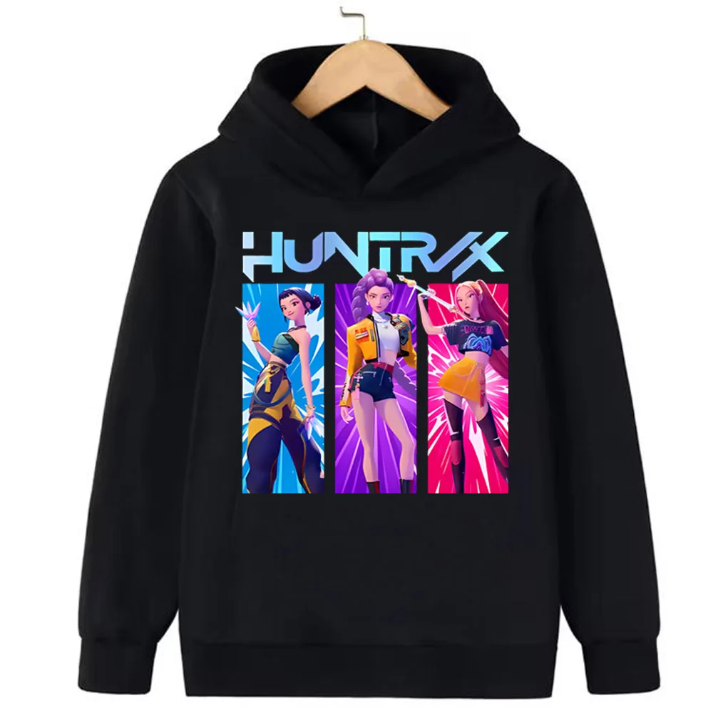 2025 KPop Demon Hunter dibujos animados niñas niño Sudadera con capucha caliente niños moda coreana Casual Tops ropa Casual para niñas