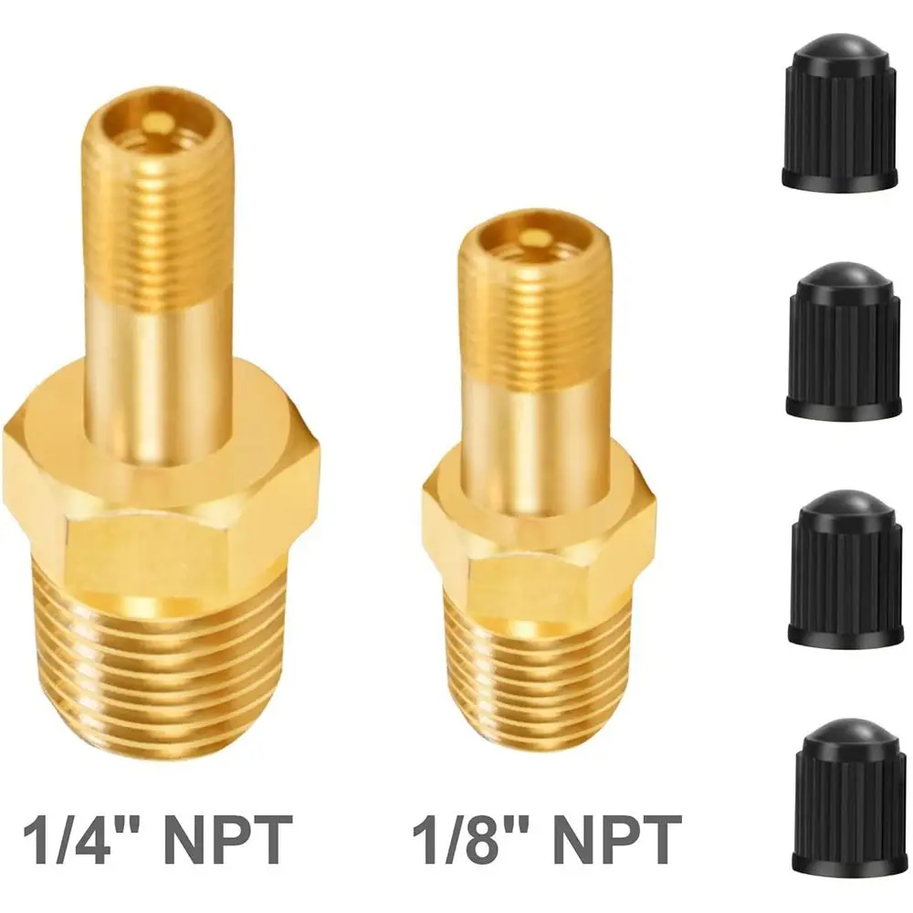 Профессиональный 1/4 NPT 1/8 NPT M10 резервуар воздушного компрессора, заполняющий клапан, антикоррозийный латунный автомобильный клапан шрадера