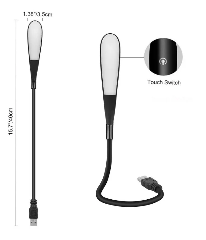 Mini portátiles, luz LED USB con Sensor táctil, lámpara de mesa regulable para banco de energía, Camping, PC, portátiles, iluminación nocturna para libros