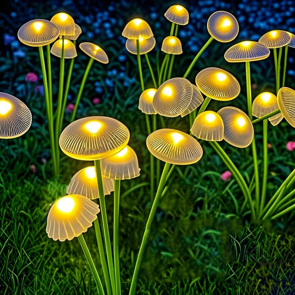 Solar 6LEDS Quallen Lichter Pilz Lichter Solar Boden Stecker Atmosphäre Lichter Garten Dekoration Lichter Rasen Lichter