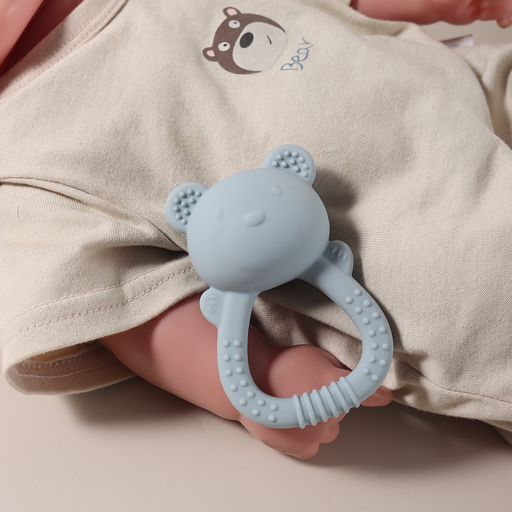 Anneau de dentition en silicone, hochet pour bébé ours mignon, jouet de 0 à 1 an, offre spéciale
