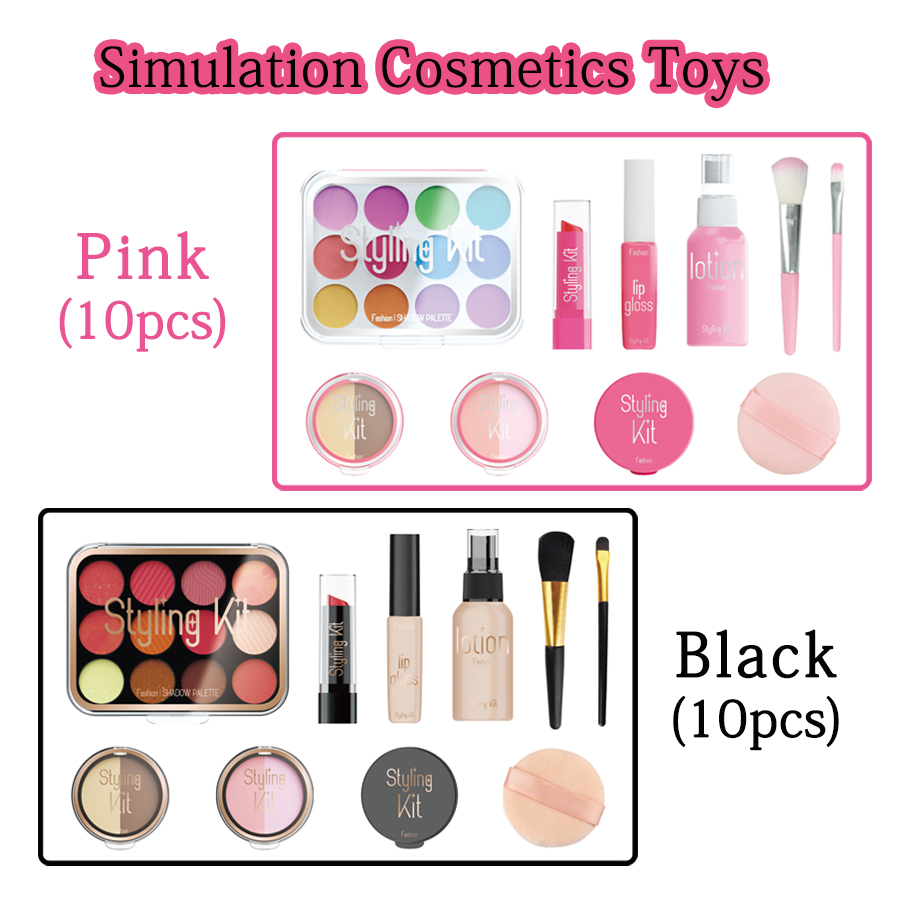 Ensemble de cosmétiques de Simulation pour fille, 10 pièces, jouets de maquillage éducatifs, maison de jeu de princesse, sac à cosmétiques, cadeaux pour enfants filles