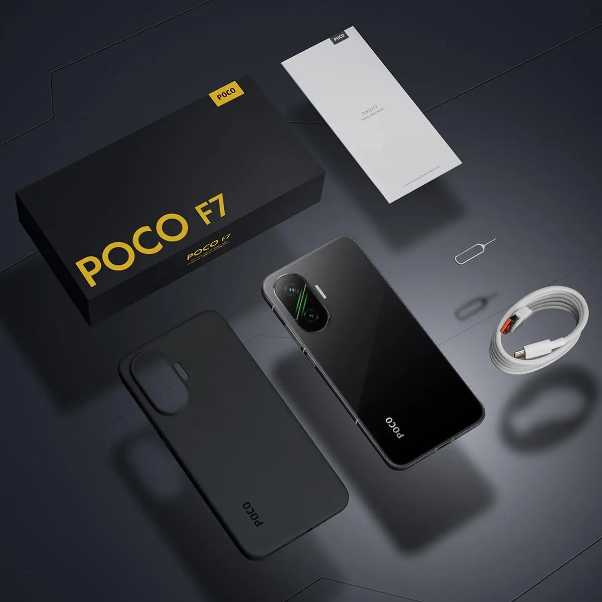 POCO F7 5G NFC-smartphone zonder leeuwebek-oplaadkop ® 8 Gen4 6500 mAh ultraheldere 6,83 "1,5K-display