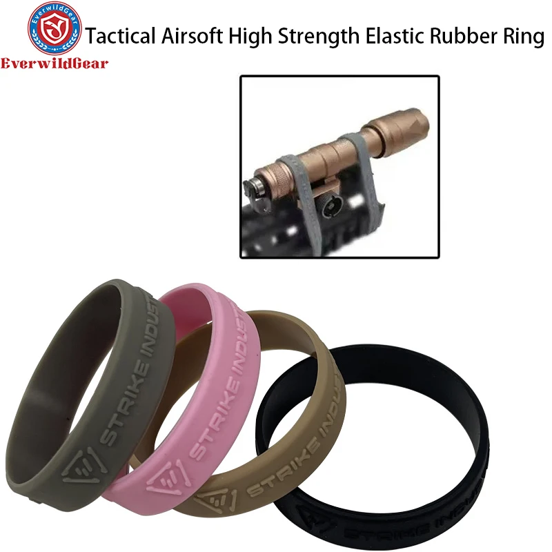 Anel de borracha elástica de alta resistência tático airsoft multi-função caça rilfe banda para ngal peq lanterna caça tiro