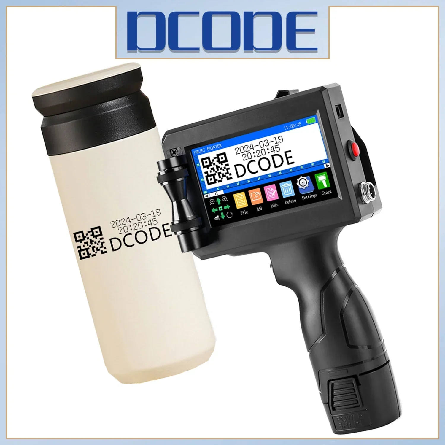 DCODE 1750PLUS 12,7/25,4 мм портативный ручной струйный принтер текст QR принтер для этикеток со штрих-кодом номер партии логотип машина для кодирования даты
