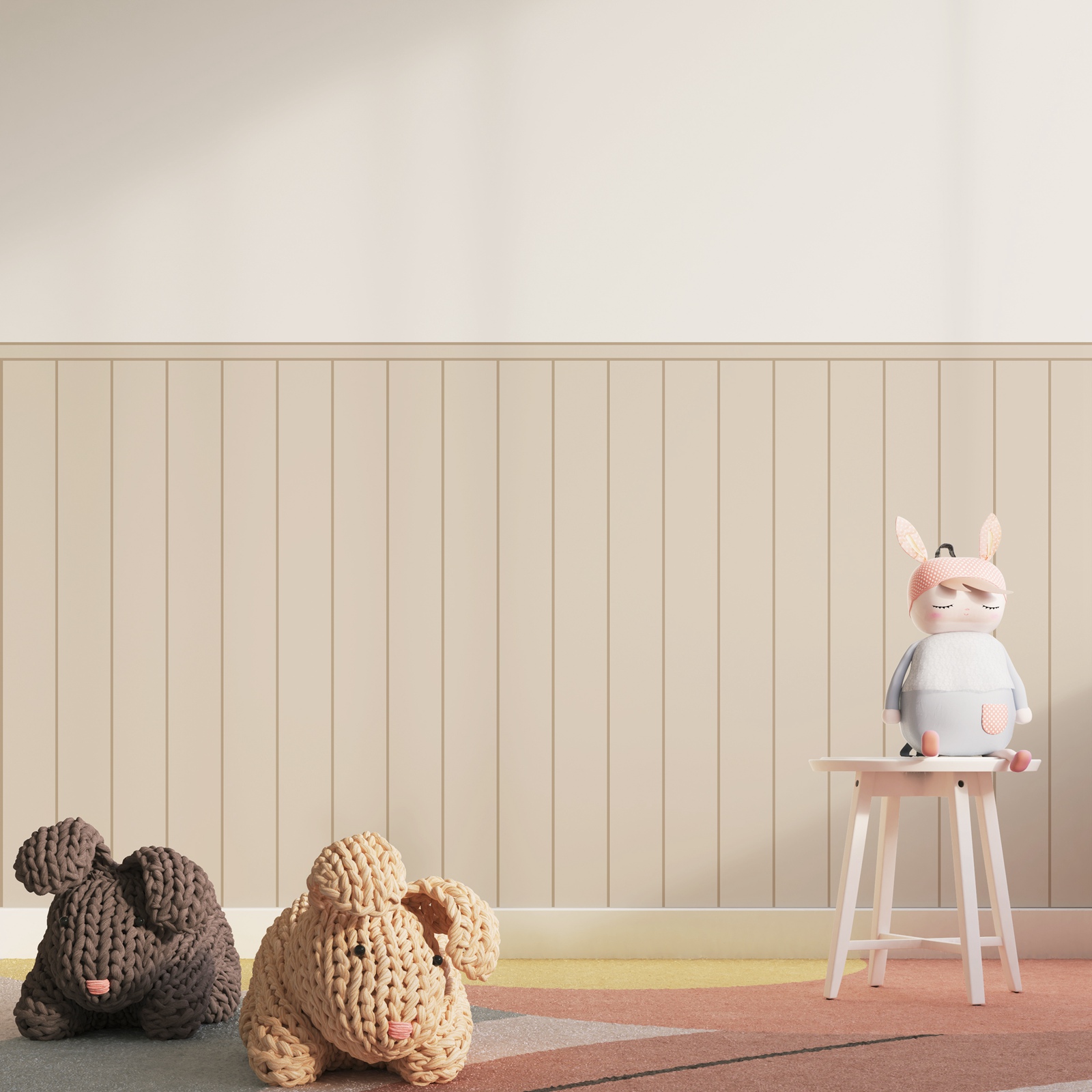 Бежевая стеновая панель, обои для нижней стены для детской комнаты, обои для отслаивания и наклеивания, или обычная полуобои без наклеивания, 50 см * 11 см