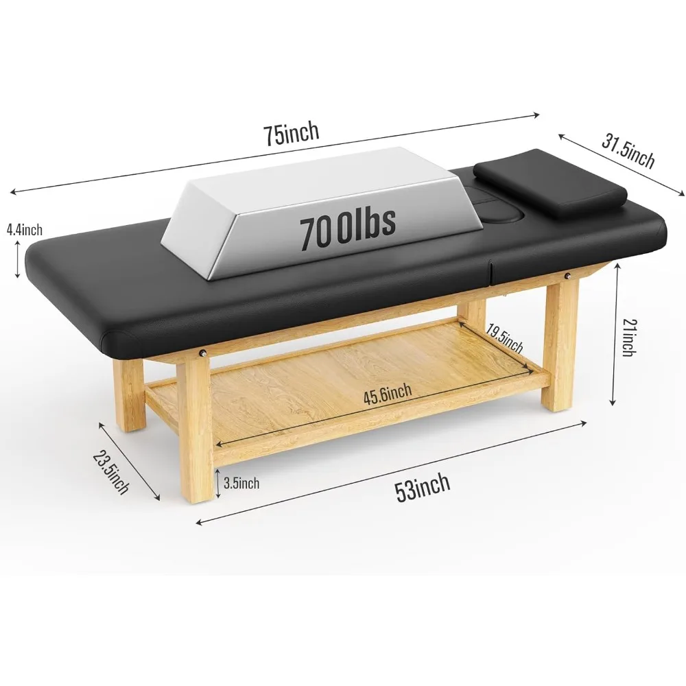 Massage bed.Wooden Massage Bed Adjustable Heavy-Duty WideStationaryMassage Table forTreatment Physical TherapyTable Professional