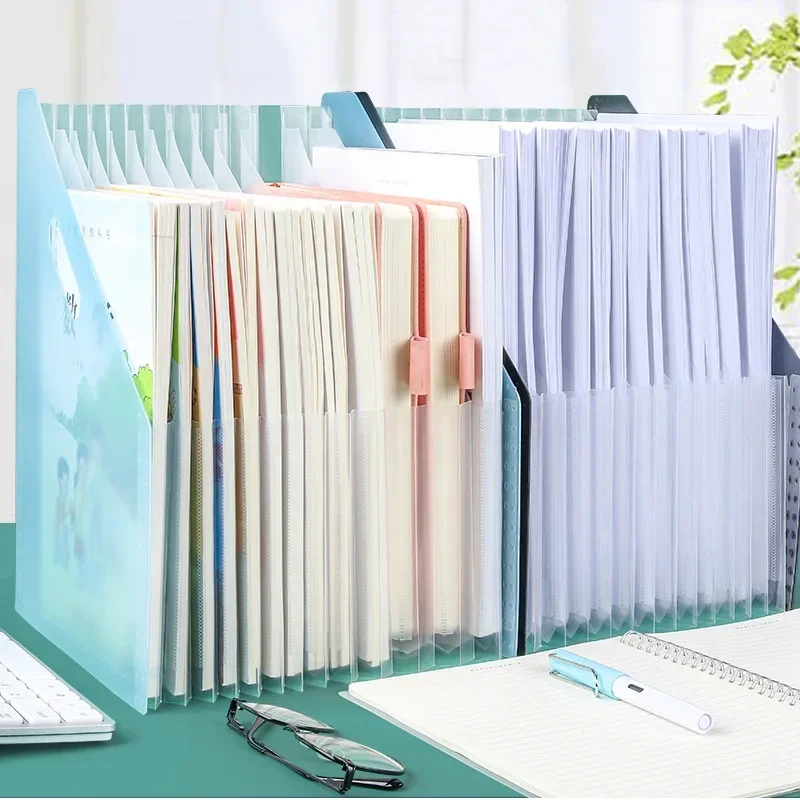 Nhiều Lớp Đứng Giấy Thử Nghiệm Túi Dọc Đàn Organ Túi A4 Lưu Trữ Dữ Liệu Túi Văn Phòng Sinh Viên Di Động Thư Mục Đồ Văn Phòng