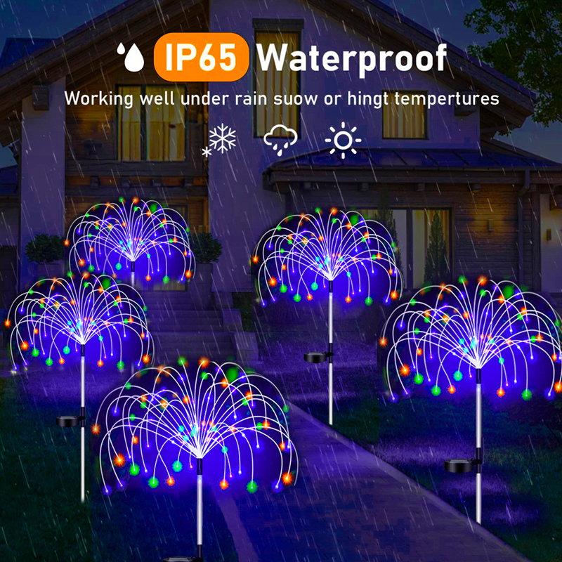 LED feu d'artifice solaire lampe extérieure jardin décor voie fée lumières étanche noël cour balcon Patio pelouse lumière solaire