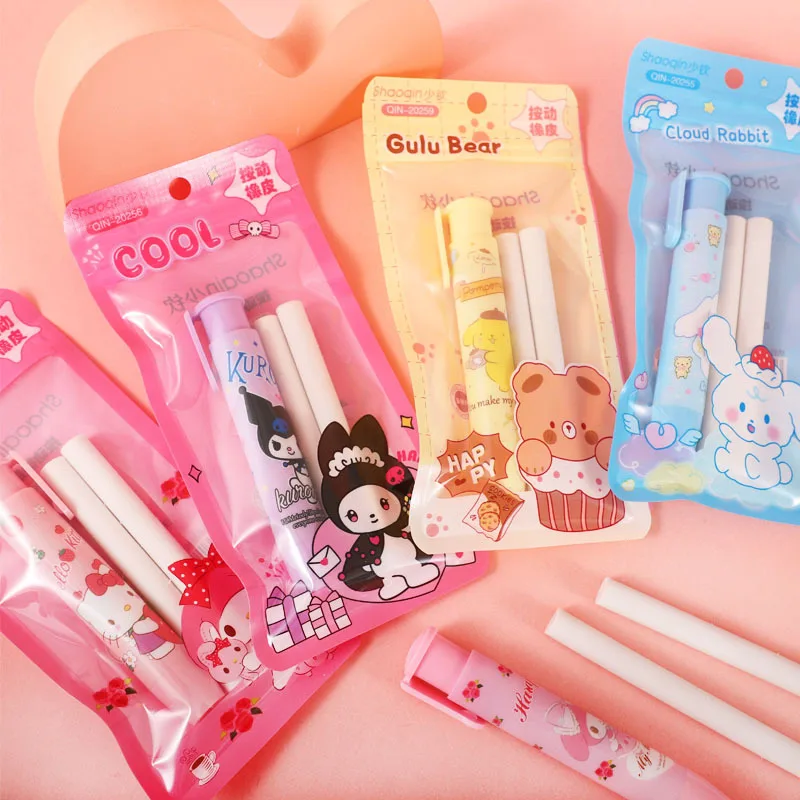 Creativo Sanrio Hello Kitty Press Eraser Anime Kuromi Melody Cinnamoroll Cartoon Kawaii Cancelleria Regalo Materiale scolastico per ufficio