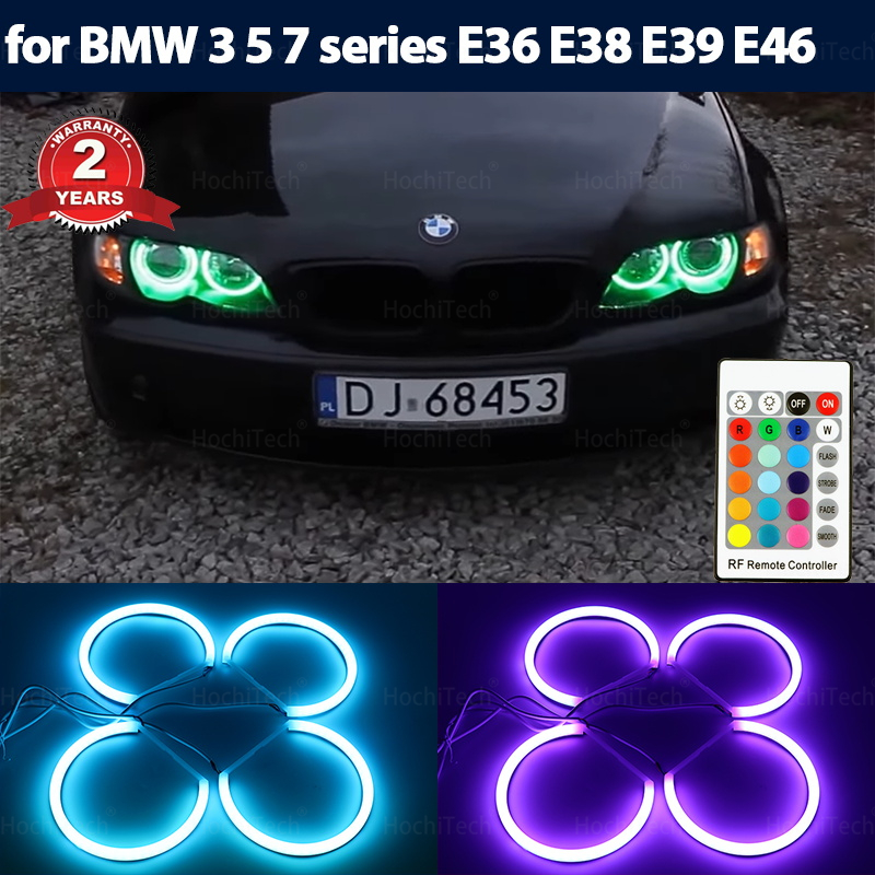 Cotton RGB Angel eyes  ring kit 16 colors flash Remote control for BMW 3 5 7 Series E36 E38 E39 E46 525i 528i 530i 540i 320i