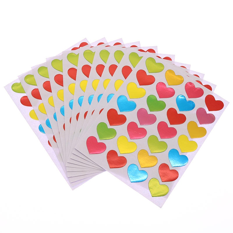 10 枚/パックの子供用金メッキ賞グリッターステッカー母教師賞賛ラベル賞五芒星愛ステッカー