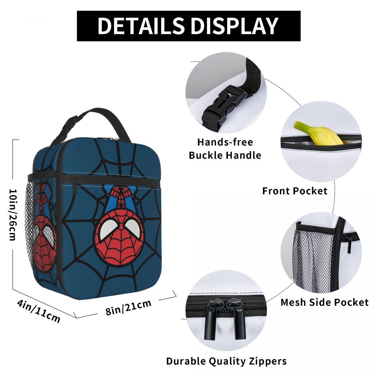 Spider Man Thermal Insulated Lunch Bag for Office Reusable Food Bag Container Thermal Cooler Lunch Boxes