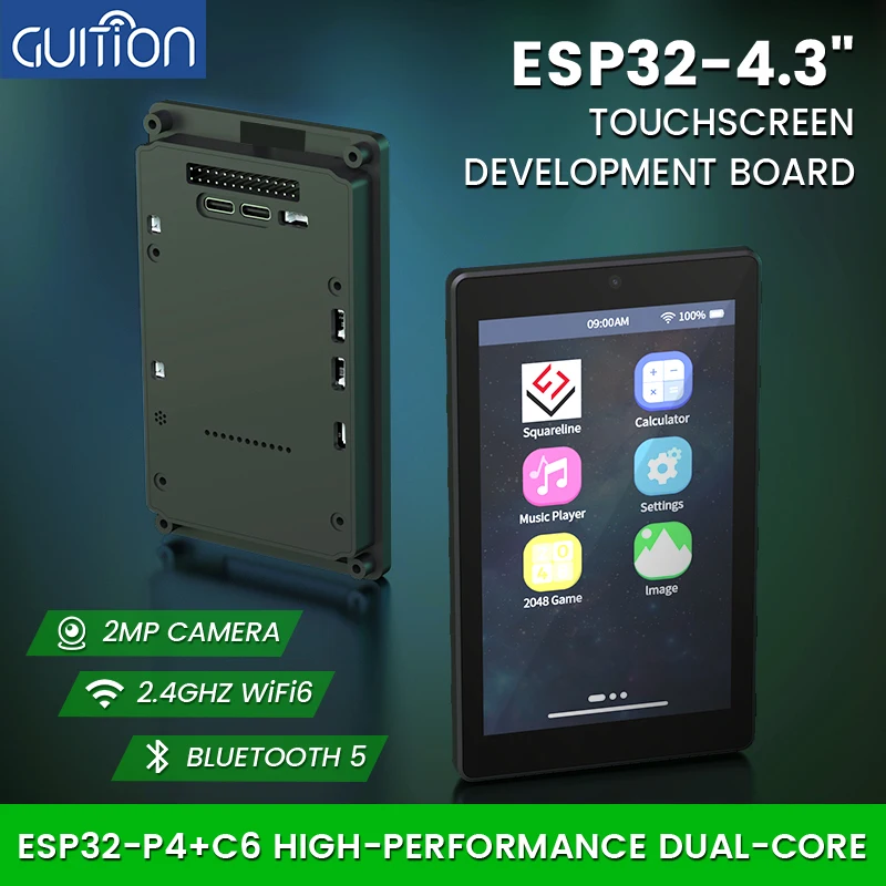 4,3-inch 480*800 IPS capacitieve touch ESP32P4 ontwikkelbord ESP32-C6 ontwikkelbord met shell en camera
