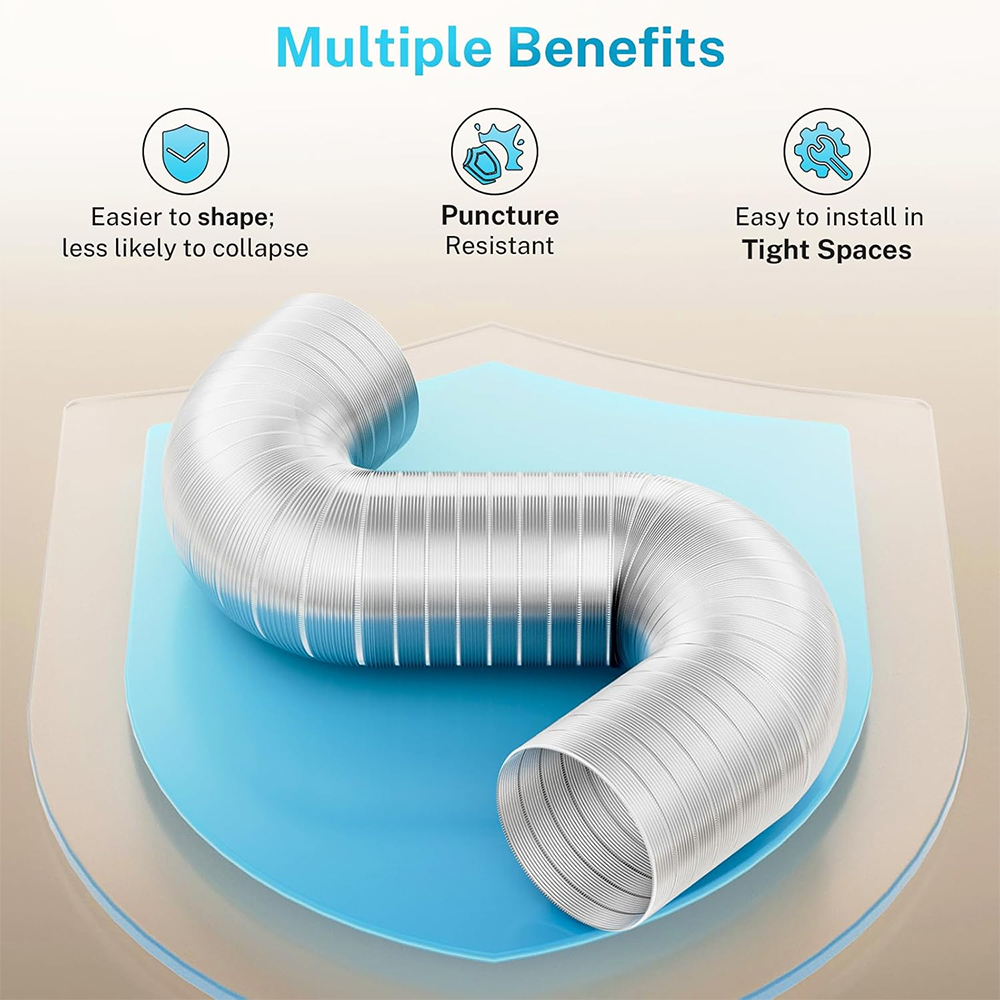 80–200 mm Ventilatorrohr, Aluminium-Lüftungsschlauch, flexibler Abluftkanal für Badezimmer, Küche, System, Entlüftungsrohr, Zubehör