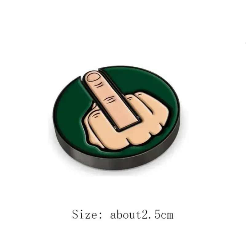 ตลกนิ้วกลางกอล์ฟ Ball Marker หมวกกอล์ฟคลิป Marker แม่เหล็กที่ถอดออกได้กอล์ฟตําแหน่ง Mark Golf Accessorie 