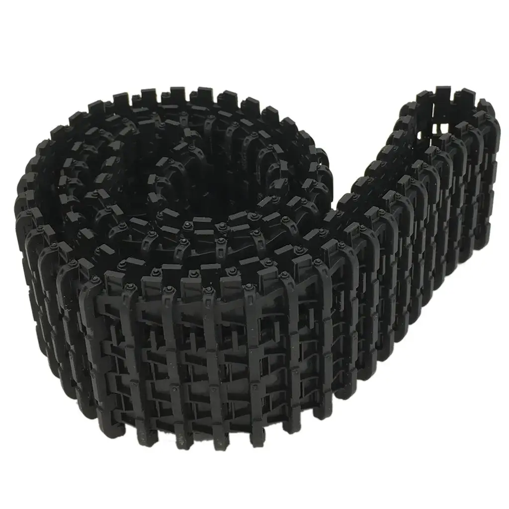 Trilha de esteira de plástico de 78 CM para robôs DIY Acessórios de carro de corrida RC preto