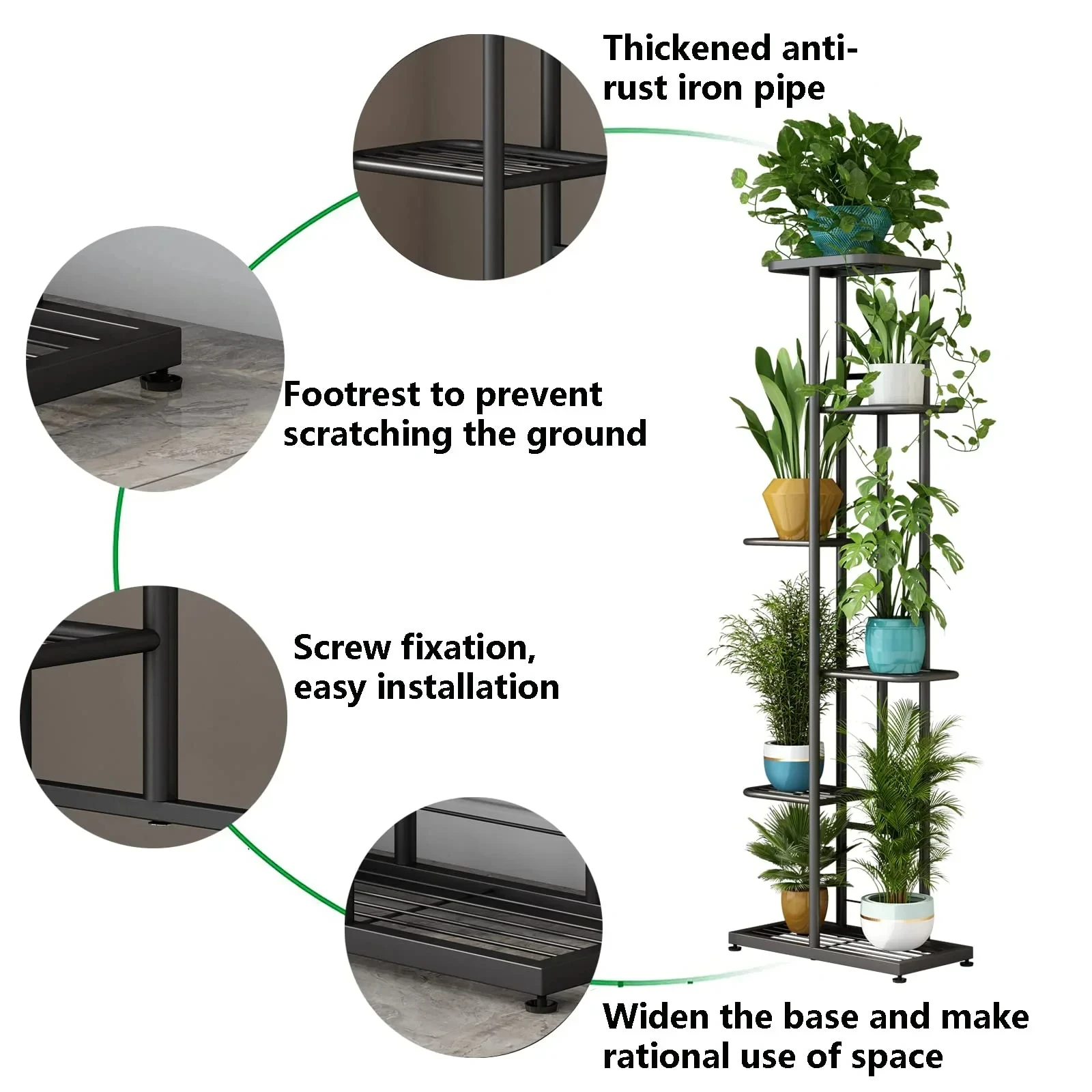 ชั้นวางกระถางต้นไม้5/6/7ชั้นถาดวางกระถางต้นไม้เหล็กสำหรับวางกระถางต้นไม้ดอกไม้บ้านระเบียงสวน