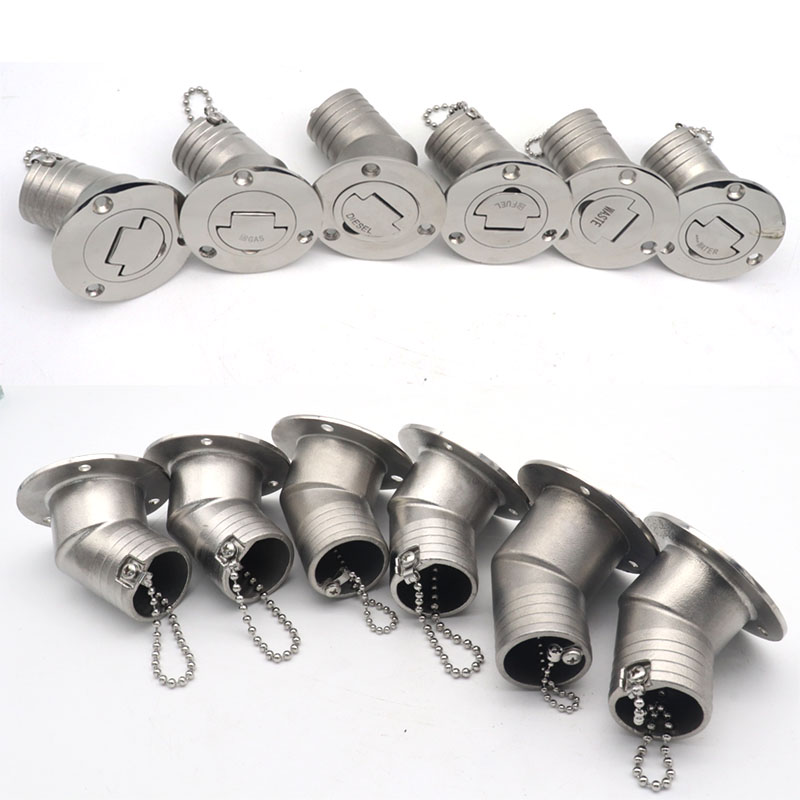 Bouchons de remplissage de pont en acier inoxydable 316, 45 degrés, pour gaz, carburant, eau de déchets, 38mm, 50mm, pour bateau marin