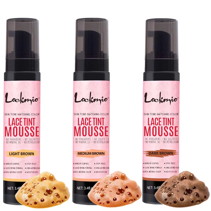 Espuma de matiz de peruca para tingimento frontal de renda mousse natural grade de secagem rápida spray de cabelo de cor invisível para perucas