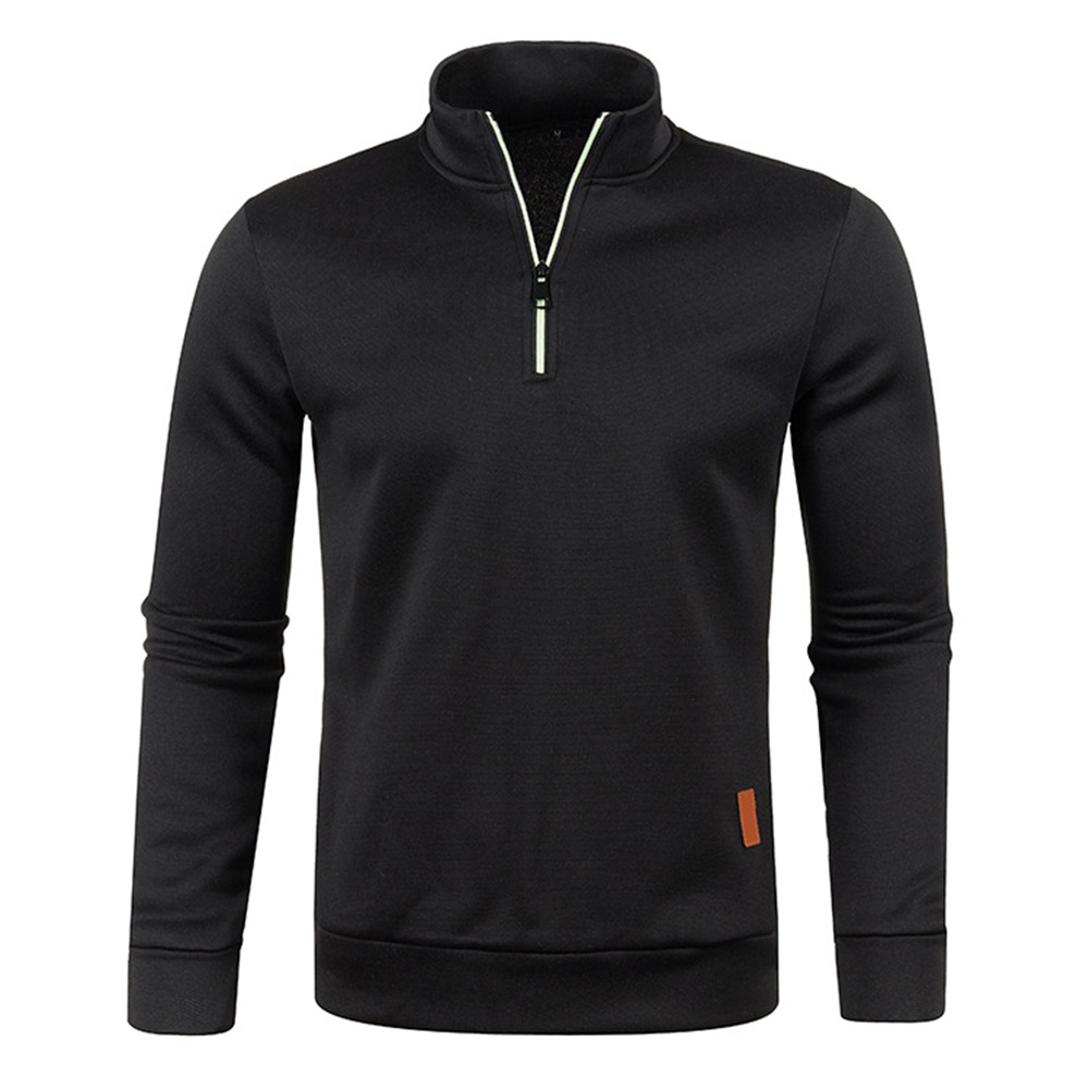 ผู้ชายเสื้อฤดูใบไม้ผลิหนาPulloverครึ่งซิปPulloverสําหรับชายHoodyกลางแจ้งSweatshirฤดูใบไม้ร่วงสีทึบคอเต่าSwea