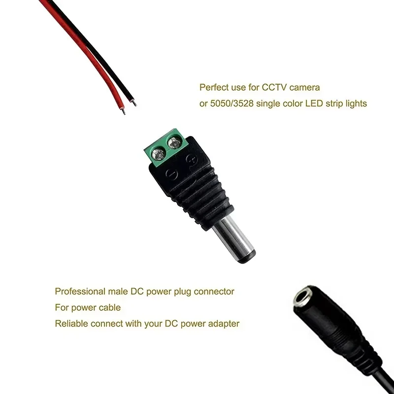 10 pares (20 piezas) coaxial Cat5 a Bnc DC enchufe macho conector hembra DC adaptador de enchufe Av BNC UTP para cámara CCTV Video Balun