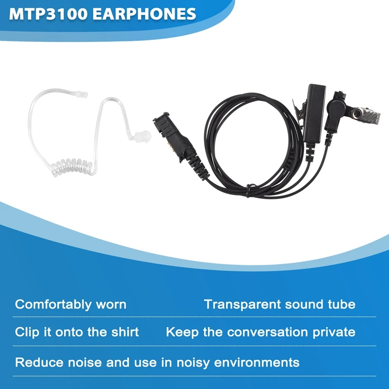 For Motorola MTP3100 MTP3200 MTP3250 MTP3550 Earpiece Headset PTT Radio