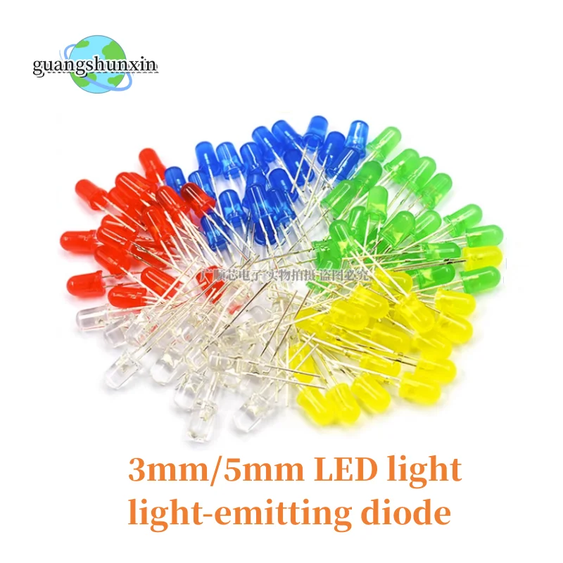 Kit assortito diodi LED 5MM Verde Blu Bianco Giallo Rosso COMPONENTE Kit fai da te Nuovo originale per Arduino
