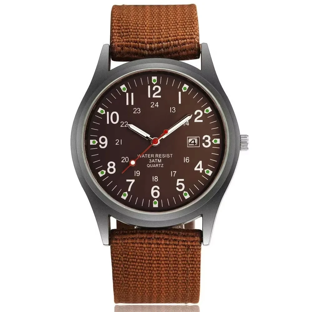 Relojes para hombre, reloj con manecillas luminosas, reloj de pulsera de cuarzo con fecha deportiva militar de lujo, reloj informal de nailon para hombre, reloj Masculino