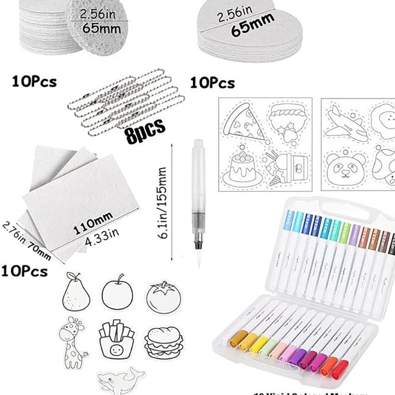 描画ペン付きマジックテクスチャペイントキット 10 フォームペイントペーパー 12 マーカー付き DIY バブル描画ペン 絵画アートクラフト用