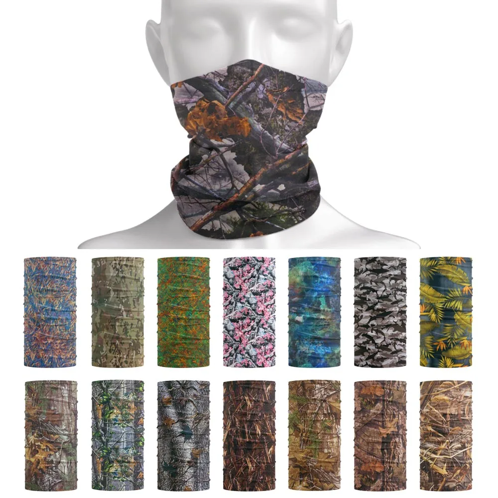 Bandana táctica de camuflaje para caza, polaina para el cuello Realtree, bufanda de tubo para senderismo y ciclismo, capucha envolvente para la cabeza de uso multiusos de camuflaje