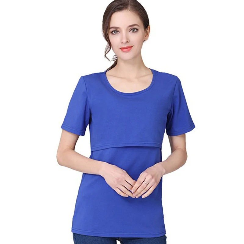 ママ看護 Tシャツマタニティトップス授乳服半袖コットンシャツ授乳ブラウスビッグサイズ S-XXL