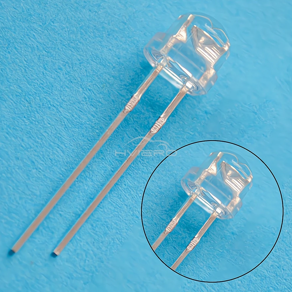 100/500 ชิ้น 5 มิลลิเมตรหมวกสีขาวสีเขียวสีฟ้าสีเหลือง Smd Smt Led น้ํา Clear Bright มุมกว้าง Emitting Diode หลอดไฟ DIY ไฟลูกปัด