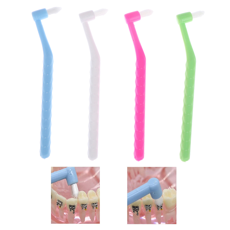 Cepillo Interdental de ortodoncia, cepillo de dientes suave de un solo haz, herramienta de cuidado bucal, pelo suave de cabeza pequeña, 1 ud.
