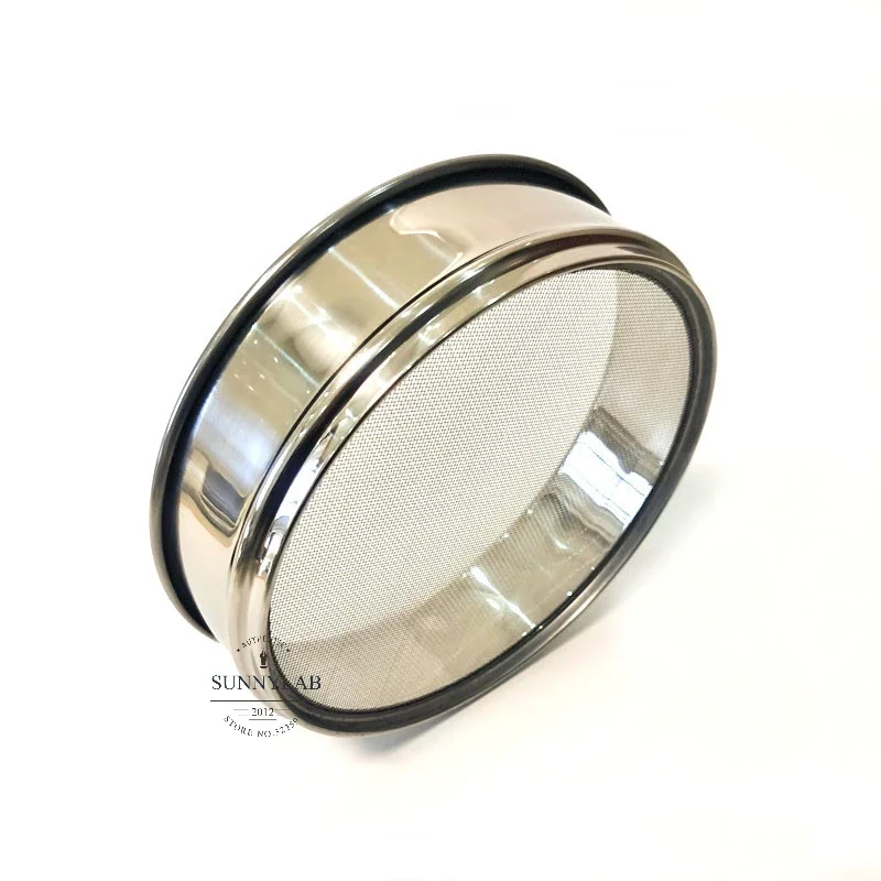 1 pz Lab 12-200 Maglia In Acciaio Inox Standard Prova Setaccio Diametro 20 cm Campionamento Farina Setaccio con Doppio Strato punzonatura telaio