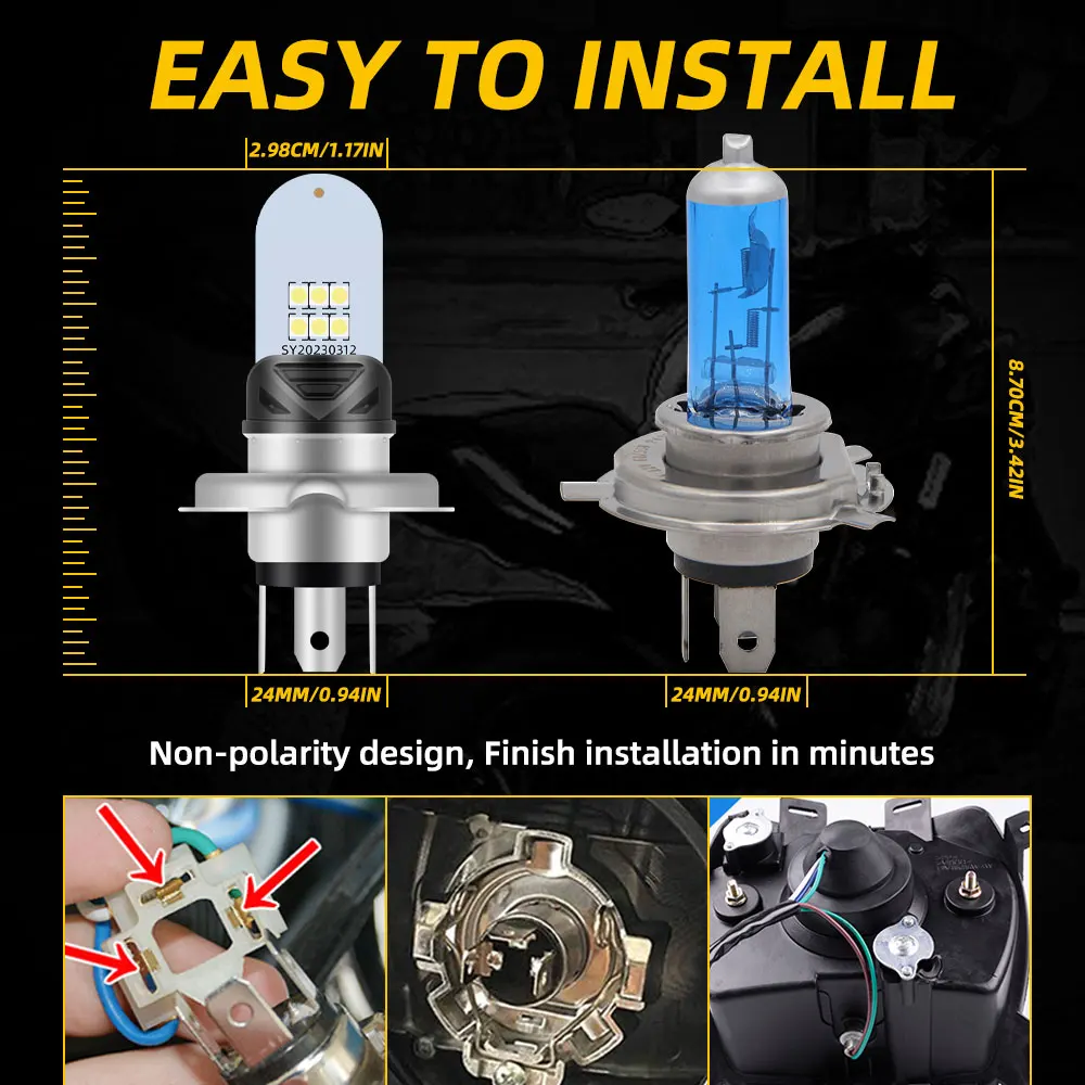 1 個 H4 Led BA20d H6 P15D LED ヘッドライトオートバイ電球ヘッドライトフォグランプハイロービームデイタイムランニングライトモトヘッドランプ