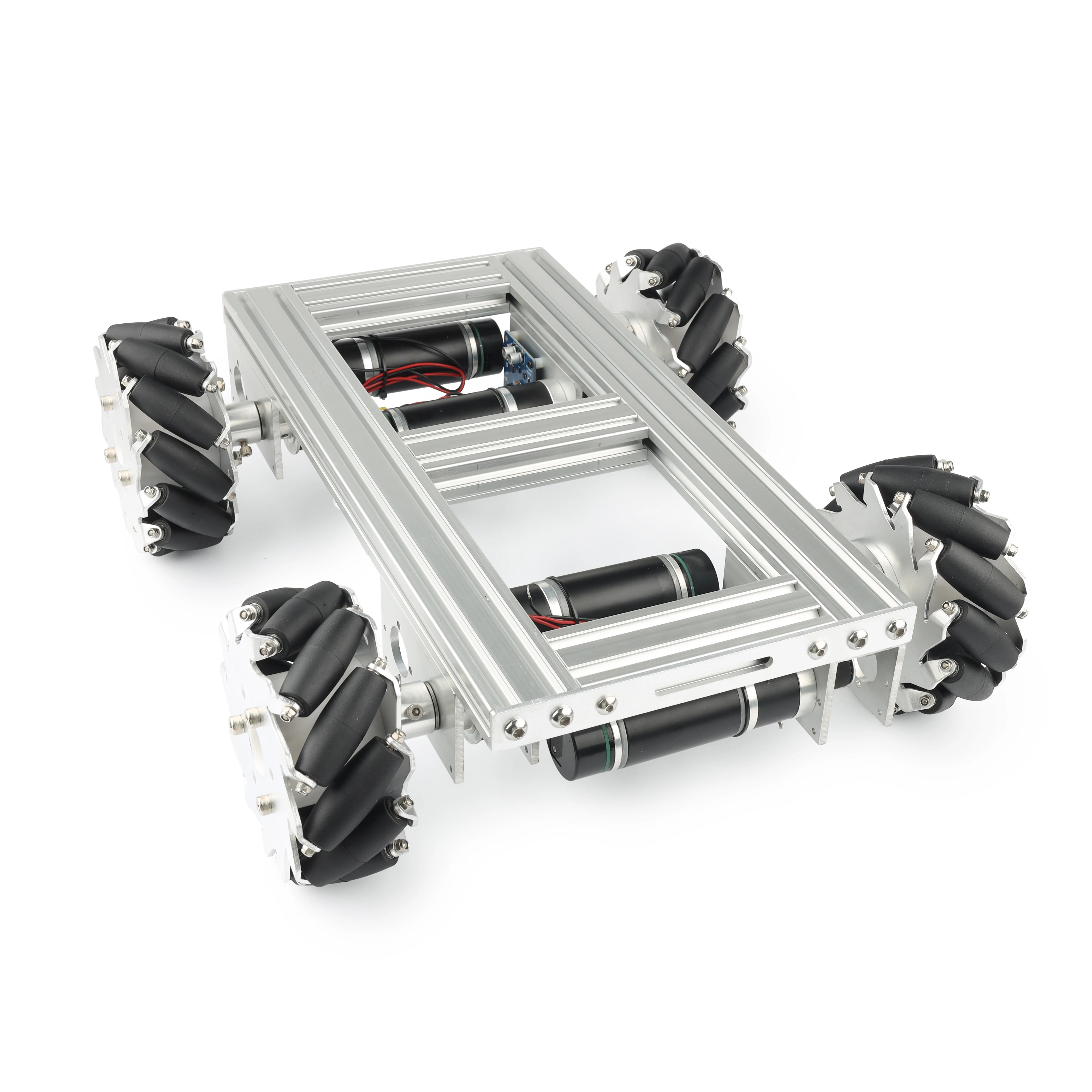 35 kg robuster 4WD-Mecanum-Radwagen, omnidirektionaler mobiler Roboter mit Motor, Metallgehäuse für Forschung, programmierbarer Roboter