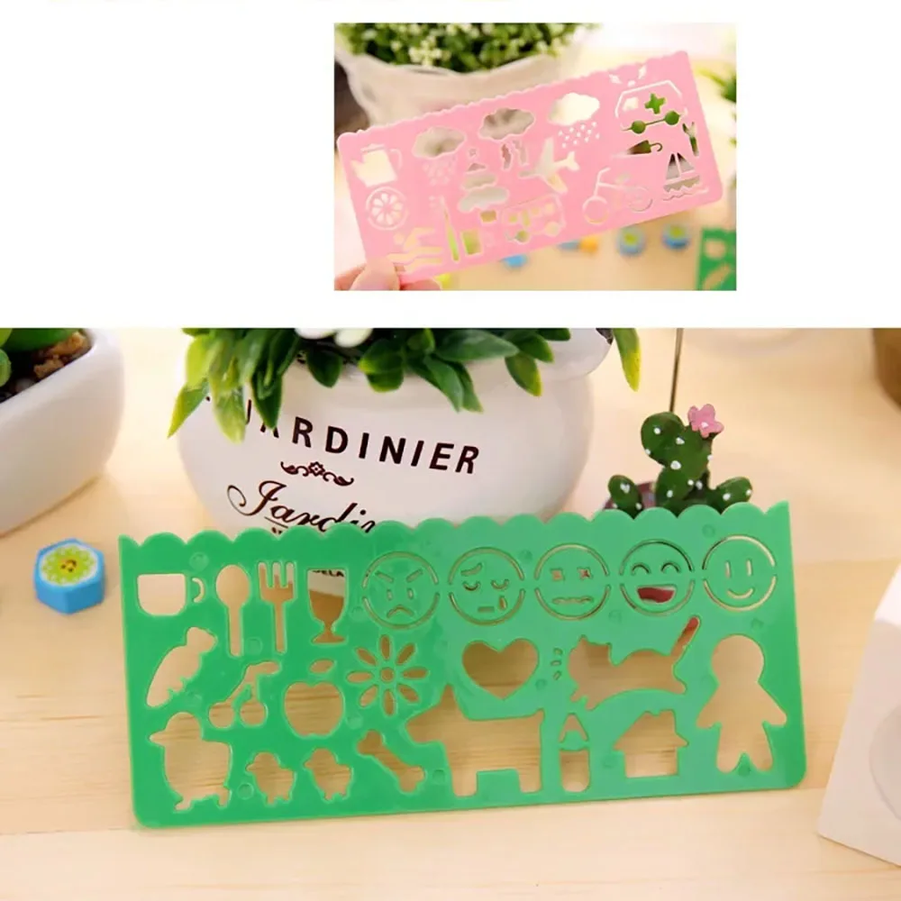 Multifunctional hollow ruler cat Geometric figure drawing stencils templates metal ruler Diy Tool Diary Template School supplies