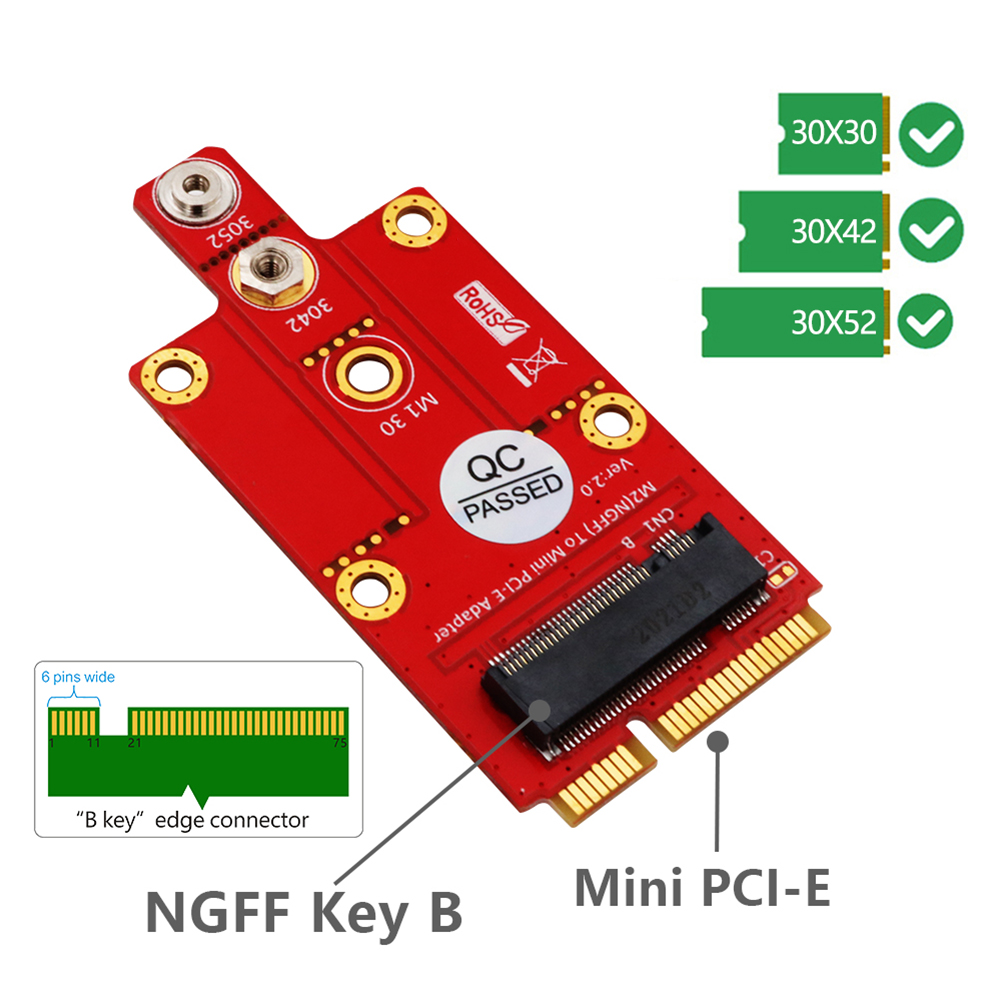 M.2 Taste b zu Mini-PCI-E-Adapter ngff m2 zu Mini-PCI-Express-PCIE für 3g 4g 5g-Modul für MPCIE-Steckplätze in voller Größe
