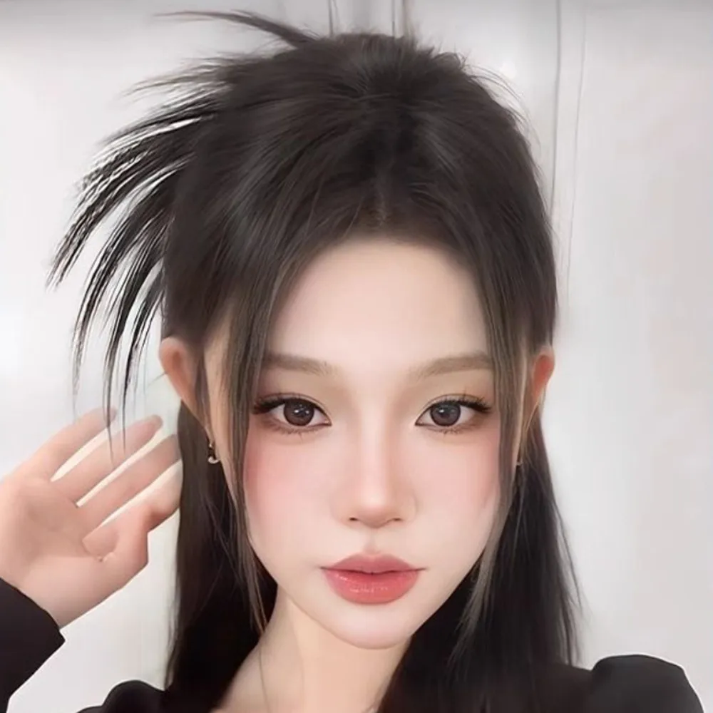 Frikadelle Kopf Synthetische Perücke Halte Clip Koreanische Faul Stil Erhöhen Haar Volumen Flauschigen Gefälschte Haar Simulation Kopfbedeckungen